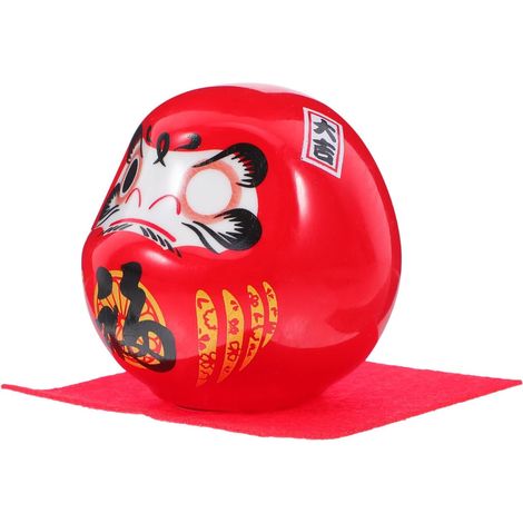 Japanische Figur, praktisches und kreatives Deko-Element aus roter Keramik im traditionellen japanischen Stil für Schreibtisch und Tisch (1/5)