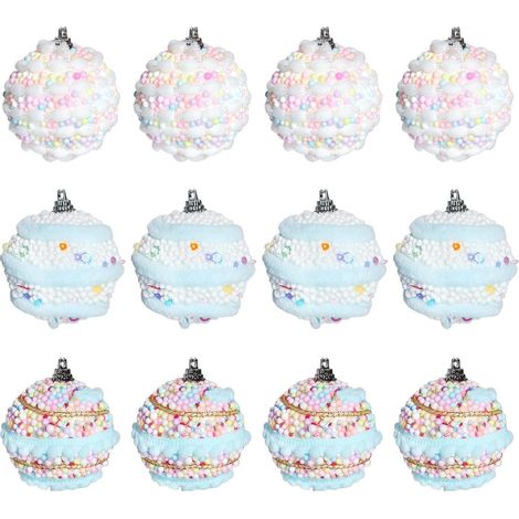 Boules de Noël (12 pièces) - Décoration en mousse - Boules décoratives style ferme (1/5)