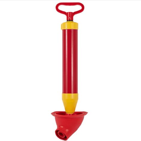 Déboucheur de Toilette à Air Comprimé, Ventouse Deboucheur WC Têtes de Piston et Gonfleur, Débouchage Canalisation Débouchage pour Toilette, Déboucheur WC Deboucheur Canalisation (Rouge) (1/5)