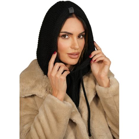 Cagoule à capuche, cagoule noire, Kamea-Majrag (1/2)