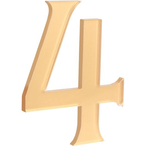 4-Pouces Numéro de Maison Autocollant - Étanche et Résistant aux Intempéries - Installation Facile pour Boîte aux Lettres, Porte et Poteau (Or, 4) (1/5)