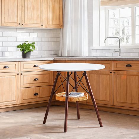 Table de salle à manger en bois massif MDF 80 x 80 x 71,5 cm (1/5)