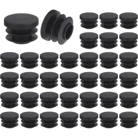 Embouts de pieds ronds - 36 pièces - Plastique PE noir - Antidérapants - Pour chaises de table (1/5)