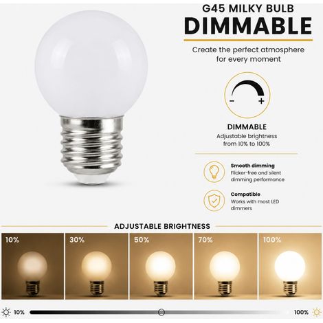 Bombilla LED Decorativa "Milky" - Regulable - E27 G45 - 4W -