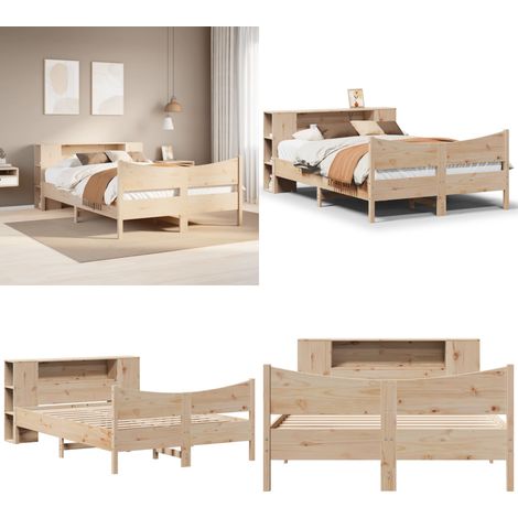 vidaXL Cadre de lit sans matelas 135x190 cm bois de pin massif
