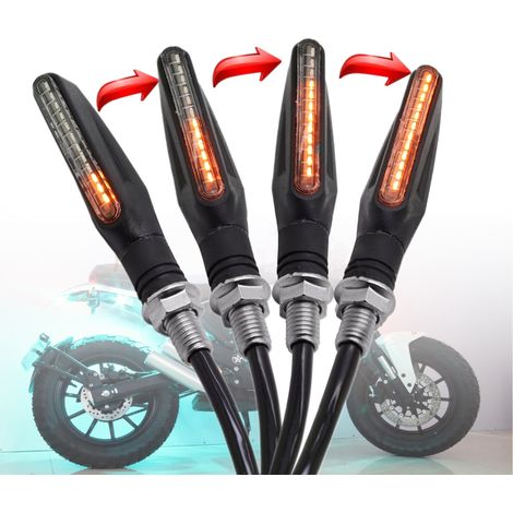 moto Indicateurs 4 PCS Circulation Lumières Clignotant Motocyclette Indicateurs 12V 12 LED Ampoules (1/4)