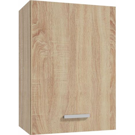 Wandhängender Küchenschrank 40 x 58 x 31 cm, Sonoma-Eiche, matt – 1-türiger Wandschrank mit verstellbarem Einlegeboden (1/5)
