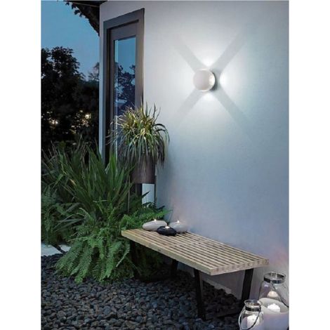 Trade Shop - Applique Muro A Sfera 4 Fasci Di Luce Esterno Bianco Luce 3000k 6000k 4000k Es58 - (1/2)