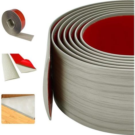Profilé de transition pour sol en PVC 200 × 5 cm – Gris, auto-adhésif, pour carrelage (1/5)
