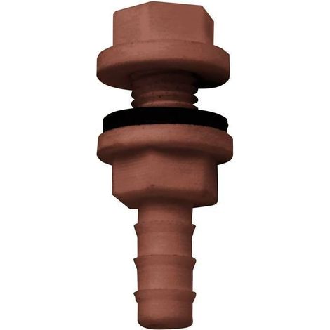 Kunststoff-Tankauslaufarmatur mit 10 mm Auslass.