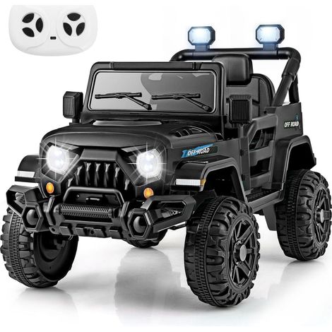 Voiture électrique enfant tout-terrain 99 x 62 x 62 cm avec télécommande et musique design moderne en PP noir