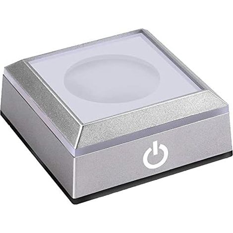 LED Socle Lumineux, Dégradé de Couleur, Changement de Couleur, pour Intérieur Design, Cristaux Art Verre, Textiles Maison, 7 Lumières Changeant, Socle Dessous Verre Rectangulaire