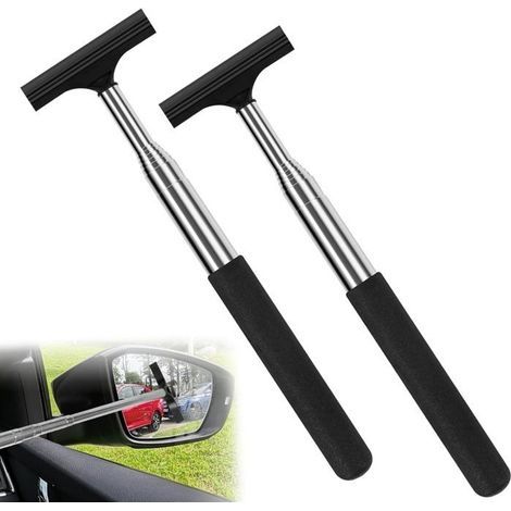 Set mit 2 teleskopierbaren Rückspiegelwischern - Universal für Autos (schwarz, ausziehbar bis zu 98 cm) (1/5)
