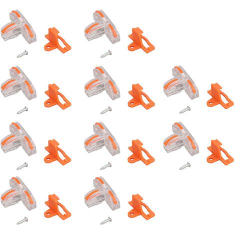 10 PCS Ensemble de connecteurs de fils Type T Coque PC en cuivre Transparent Bornier à épissure rapide Orange,DUBUNS (1/4)