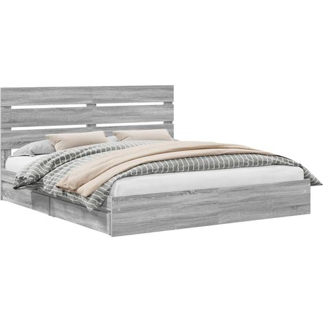 Maison Exclusive - Aufbewahrungsbett Graues Sonoma 200 x 200 cm H
