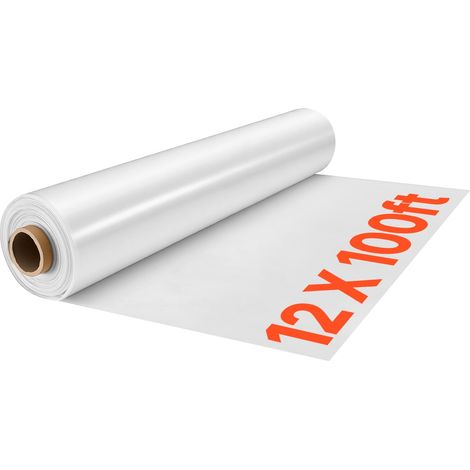 Bâche Serre Polyéthylène 3,7x30,5 m Film en Plastique Transparent pour Jardins, Fermes, Agriculture, Plantes d'Extérieur, 0,152 mm, Couverture Résistante à Eau, Soleil, Gel, Vent, Poussière (1/5)