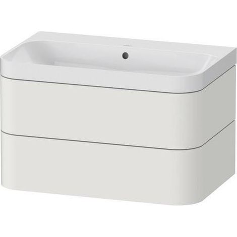 Ensemble lavabo HAPPY D.2 PLUS 775x490mm sans trou de robinetterie, blanc super mat