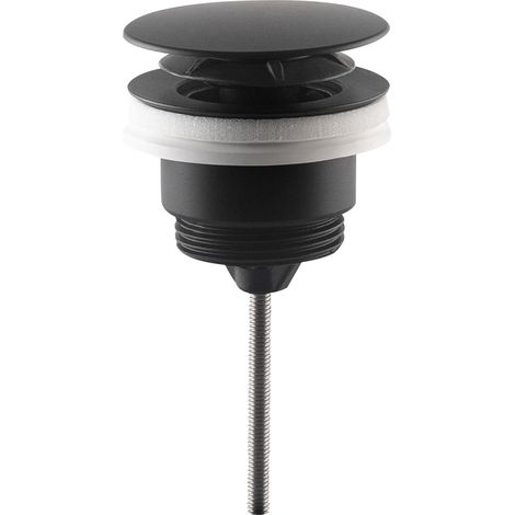 Piletta universale clic clac in ottone nero opaco per lavabo e bidet TEA