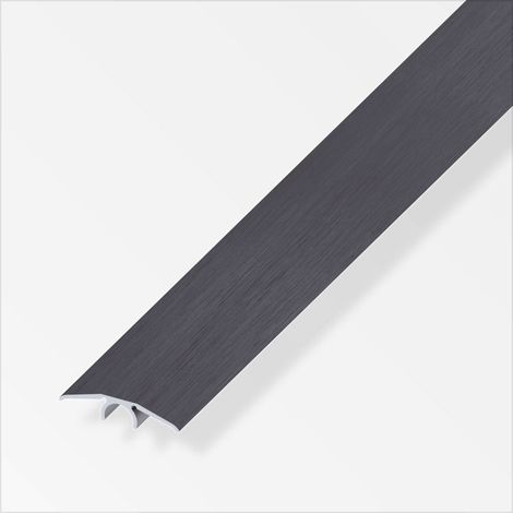 alfer Übergangs-Profil 2 m, 33 mm Aluminium eloxiert gebürstet dunkelgrau Profil (1/2)