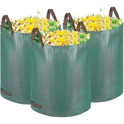 Sacs poubelle - Lot de 3 (300 L) - Résistants à l'eau - Pliables et réutilisables - Poignées renforcées (1/4)