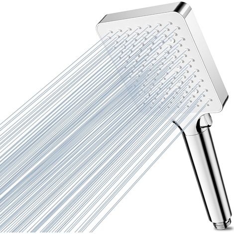 Pommeau de douche carré blanc 6 modes haute pression