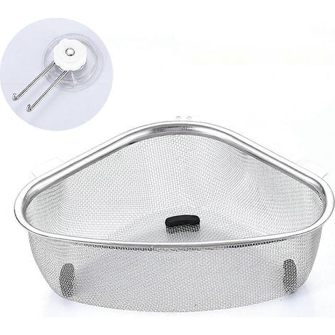 Passoire d'évier, panier égouttoir, organisateur de rangement pour bar, restaurant, maison, portable et durable, filtre à œufs et épluchures de légumes argenté-AquaForge (1/4)