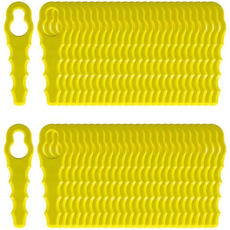 50 pièces Lames de Rechange For Ryobi Coupe Bordure, Têtes Double Lames Dentelées RAC155 RAC157 RAC158 (1/5)