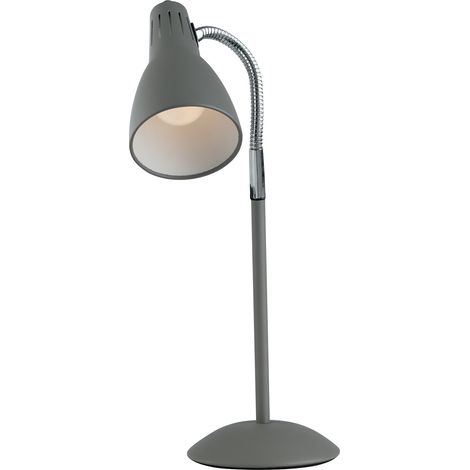 "Lampada da tavolo LOGIKO in metallo grigio con diffusore orientabile"