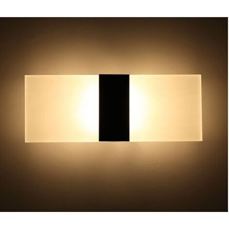 Applique murale d'intérieur 12W Lumière noire et blanche brossée Applique murale d'intérieur AC 85-265(V), lumière de couloir moderne en acrylique pour couloir, chambre, escalier, lumières décoratives (1/4)