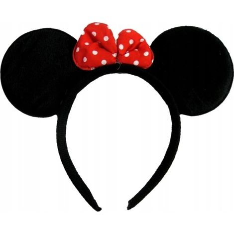 Bandeau noir avec un nœud à pois en forme d'oreilles de souris