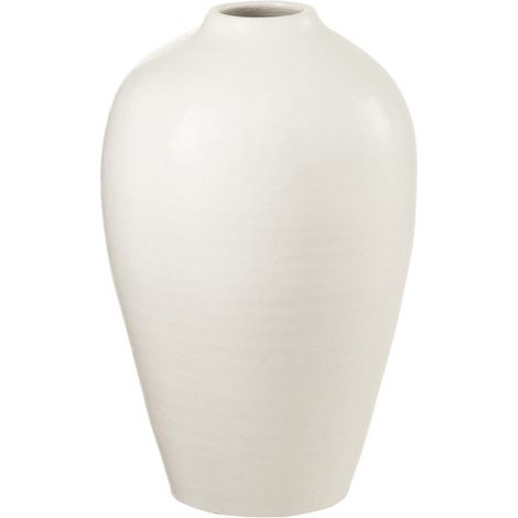 Vase Déco Poterie "Ying" 35cm Blanc (1/4)