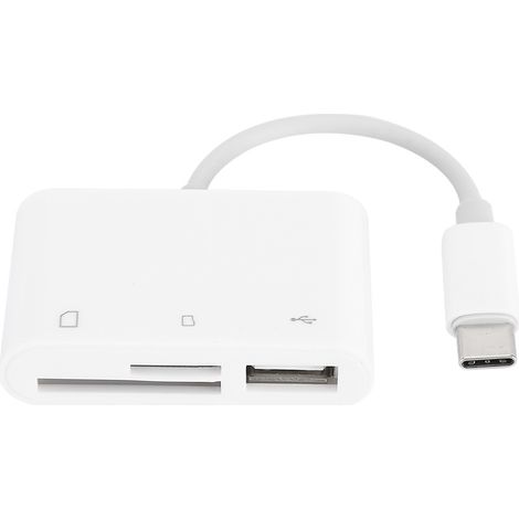 Adaptateur lecteur/convertisseur USB-C vers carte SD/TF pour appareil photo, câble de gravure multifonction (1/5)