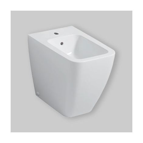 GEBERIT - ICON SQUARE BIDET A PAVIMENTO BTW FILO PARETE CON FISSAGGIO NASCOSTO BIANCO 231950000 (1/5)
