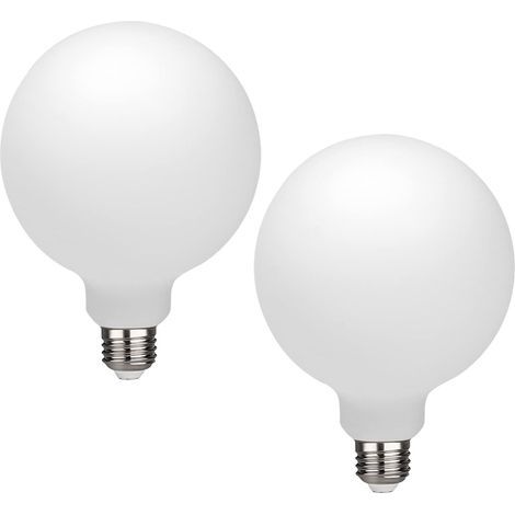 2 Pack G125 Globe LED Bulb, Warm White 3000K Dimmable LED Globe Bulb, 12W Equivalent 60W LED Globe Light Bulbs, CRI 90+, Milky Glass, LED Bulb for Bathroom Vanity Mirror, E27 Base (1/5)