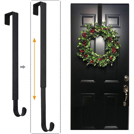 Ej.Life Verstellbarer Türhaken für Haustür-Dekoration, Halloween-Weihnachtsdekorationen 38,1–63,5 cm, robuste Türhaken aus Metall, für den Innen- und Außenbereich