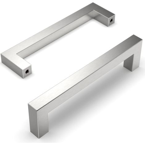 Lot de 10 poignées de placard de cuisine argentées, poignées de porte de cuisine, poignées de tiroir, entraxe de 160 mm