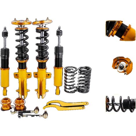 Kit de coilovers, hauteur réglable, longueur 70 cm, largeur 50 cm, hauteur 20 cm, taux de ressort 8 kg/mm
