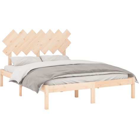 Cadre de lit sans matelas 150x200 cm bois massif vidaXL (1/4)