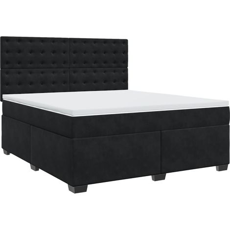 Maison Exclusive - Giroletto a Molle con Materasso Nero 180x200 cm in Velluto