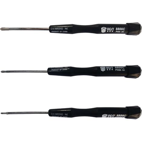 Lot de 3 tournevis de précision Phillips PH0 PH00 PH000 Modélisme mécanique de précision avec capuchon torsadé (1/5)