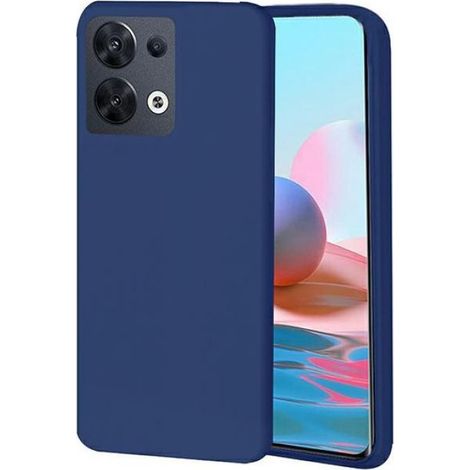 Coque Oppo Reno 8 - Silicone Souple Bleu Marine - Protection Antichoc et Anti-rayures - Ajustement Précis - 1 Pièce (1/2)