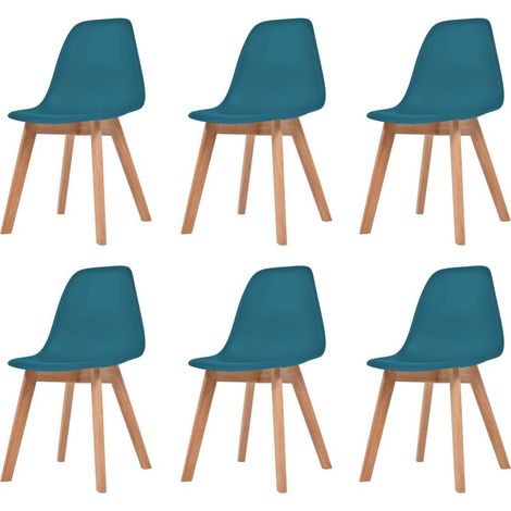 Chaises de salle à manger 6 pcs Turquoise Plastique 2 (1/5)