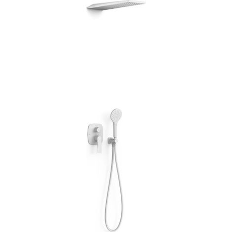 Kit mitigeur encastré 2 voies Rapid‑box pour douche Loft Blanc mat - TRES 22238005BM
