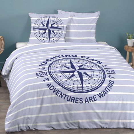 Parure de lit OCEAN coton issu de l'agriculture biologique 240x220 cm (1/5)