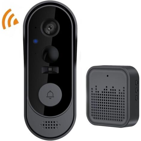 Videoportero inalámbrico, sin necesidad de suscripción, videoportero HD 1080p con tono de llamada, Wi-Fi de 2,4 GHz. (1/4)