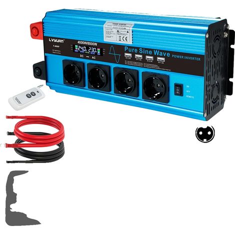 Inverter, onda sinusoidale pura, uscita USB, 24 V 8000 W UE (1/2)