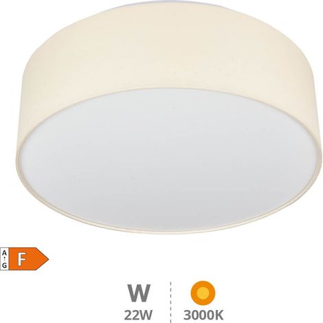 Plafoniera LED in tessuto Kasker 22W 3000K a 6500K dimmerabile Beige (1/2)