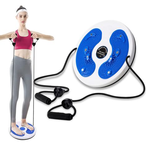 Disque de torsion pour la taille avec corde de traction, plateau d'équilibre oscillant, disque de torsion pour la taille, plaque de torsion pour exercices des hanches et de la taille (1/5)