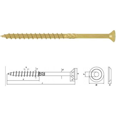 100 PEZZI VITE VITI TORX PER LEGNO ZINCATE GIALLE FM-WOOD PRO FRIULSIDER 8x80 mm