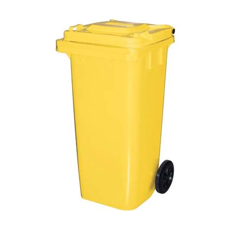 Bidone Immondizia Green 120 con Ruote Ics Giallo Lt 120 cm 55X50 H.cm 94
